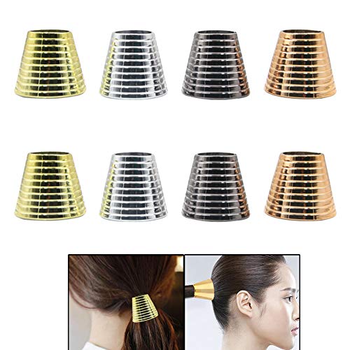 FAFAHOUSE 8 PACK Plastic With Teeth Circle Cuff Ponytail Cover Punk Hair Rings Ponytail Holder Hair Headwear for Women