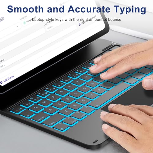 Image of Magic Keyboard Case for iPad A16 11 inch 11th Gen(2025) /10th Gen 10.9 inch(2022) | Multi-Touch Trackpad,7-Color Backlit,Floating Magnetic Stand,Magic-Style Magnetic Keyboard Case,Black
