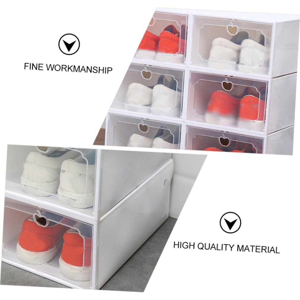 TOYANDONA 6 pezzi Scatole Porta Scarpe Trasparenti con Cassetto e Coperchio Organizer Scarpe Grande Capacità in Plastica Rinforzata Scatole Impilabili per Stoccaggio Ordinato