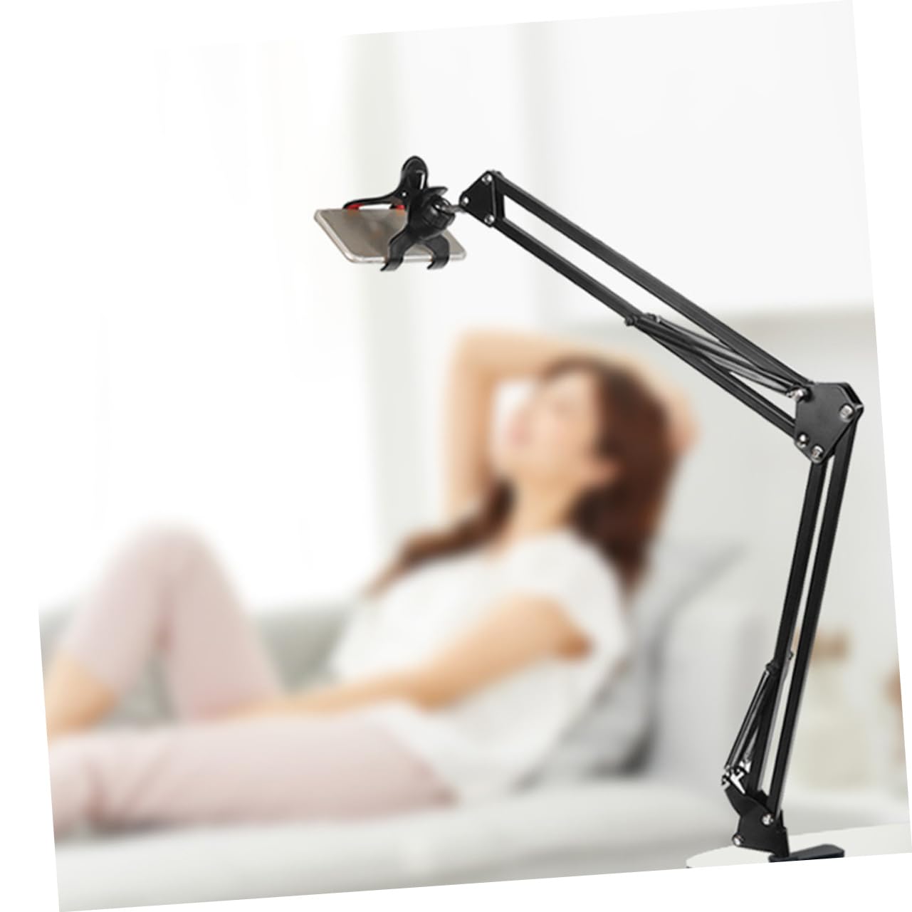 1juego Soporte Móvil Ajustable para Teléfono Brazo Montaje Mesa o Cabecera para Grabación y Uso De Manos Libres Compatible Smartphones y Tablets