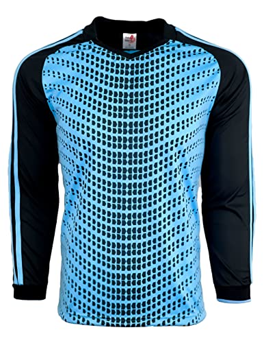 Soccer Goalie Shirt, Padded Goalkeeper Jersey with Sponge Protector (X-Large, Sky)