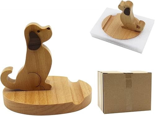 Miniatura 52 de Lindo ciervo soporte de teléfono celular Soporte de escritorio de madera para teléfono inteligente para todos los teléfonos móviles Animal teléfono