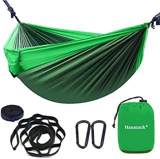 Double Hammock,Camping Hammock with 2 Tree Straps and 2 Carabiners, Lightweight Nylon Parachute