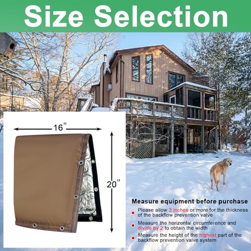 Backflow Preventer Insulated Cover (5˚F) Thick 6-Layer Fabric Pipe Insulation Cover (UV Coated) Winter Freeze Protection,for Water Well Pump Covers and Sprinkler Valve Covers (16" W X 20" H) by Yehchi - Used condition - Image 4