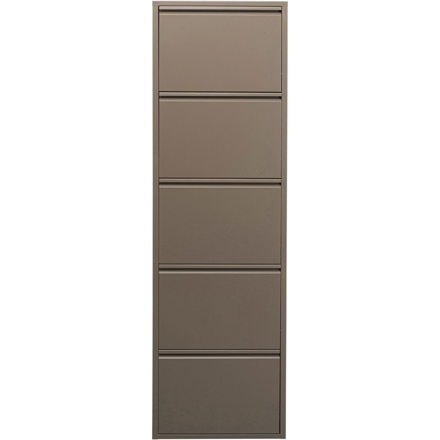 Meuble à chaussures 5 compartiments Kare Caruso taupe acier 170x50cm
