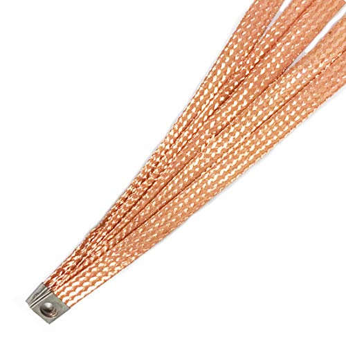 Flat Braided Bare Copper Grounding Strap with Squar Lugs/Flexible