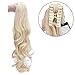 Produktbild Clip in Extensions Pferdeschwanz Haarteil Gewellt Ponytail Extensions Haarverlängerung 24"(60cm) #86/613 Blond