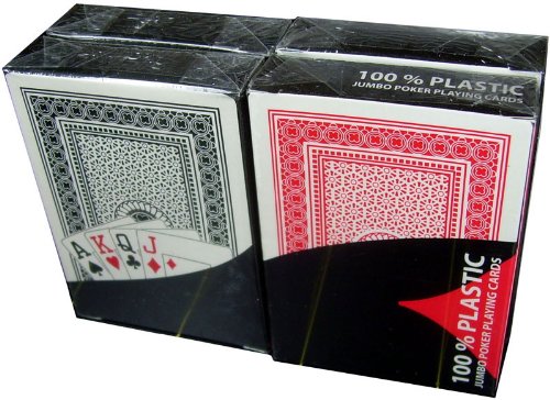 4 x 100% Plastikkarten, Pokerkarten, Poker, nomaler Index, 2 Symbole
