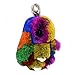 TangDao Lapin Rex en cuir pompon boule pendentif voiture sac porte-clés (multicolore)