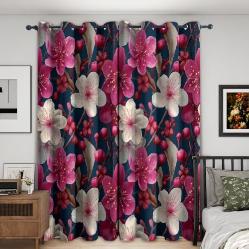 Rideau occultant naturelles 3D fleurs isolant thermique pour chambre
