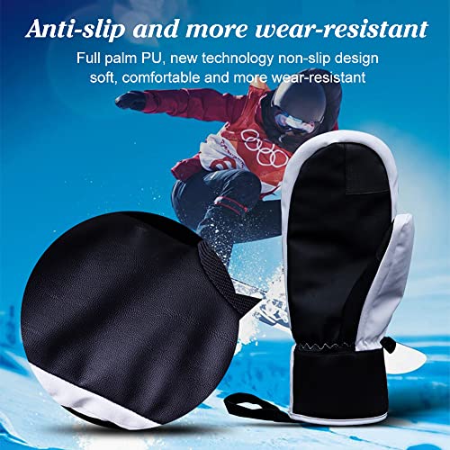 Ski Mittens Women Waterproof, Golf Mitts Men, Ski Gloves Ladies, Thermal Gloves Touch Screen, Cotton Winter Gloves Touchscreen Unisex With Zip Pocket Sport Cycling Mtb Running Extra Warm - Image 4