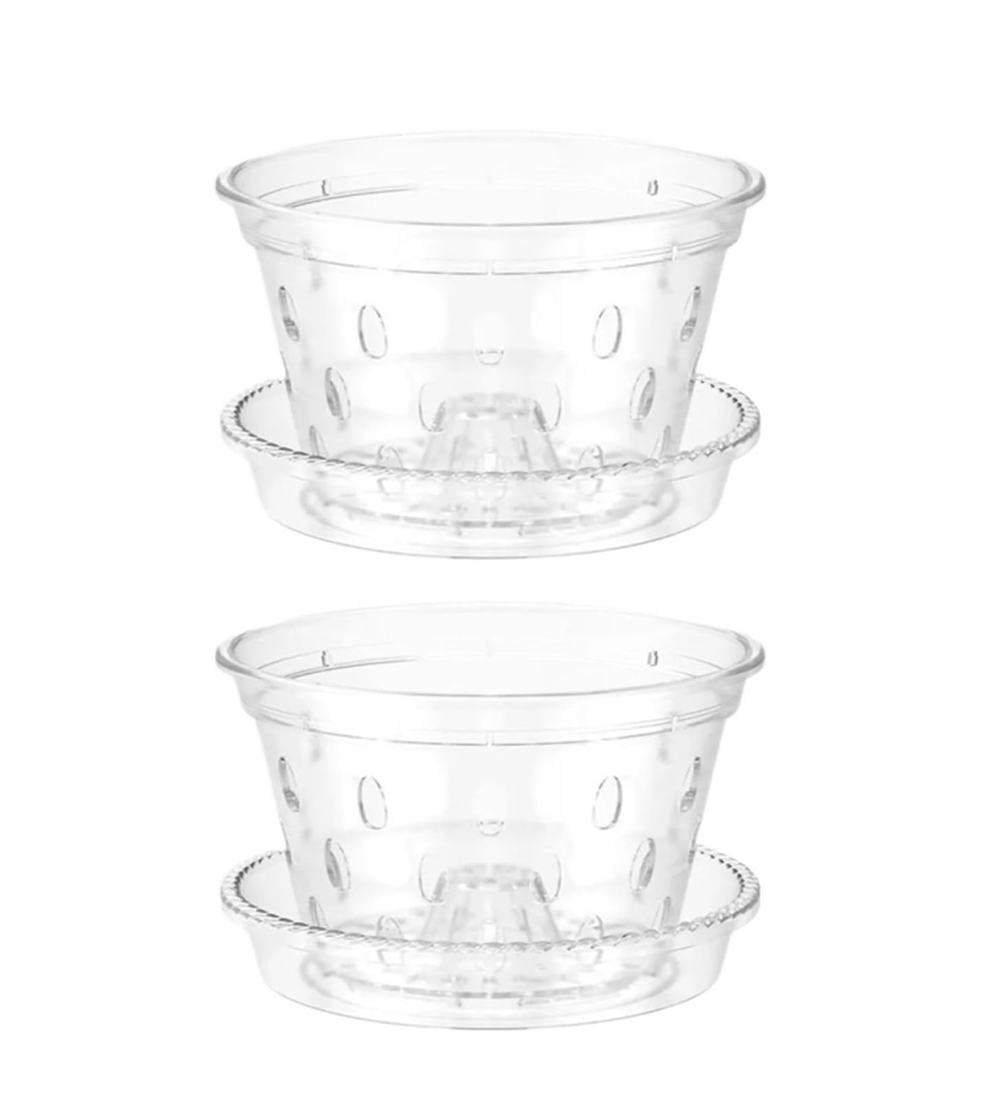 RUWLFE 5Pcs 4/5/6 Inch Clear Plastic Orchid Pots Nursery With Drainage Hole Slotted Orchids Plant Pot Home Gardening Decor for Succulents, Houseplants(S)