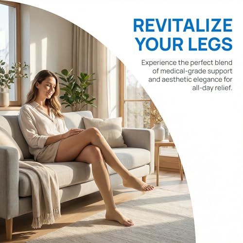 Image of MGANG Knee High Compression Socks 20-30mmHg, Varicose Veins, Short Length