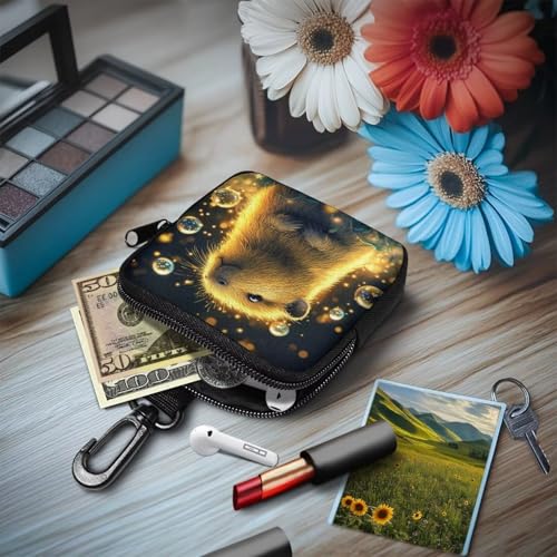 Bubble Capybara Coins Purse for Women Mini Wallet Bags with Zipper Portable Travel Pouch with Hook Key Credit Cards Holder Case for Outdoor Travel3
