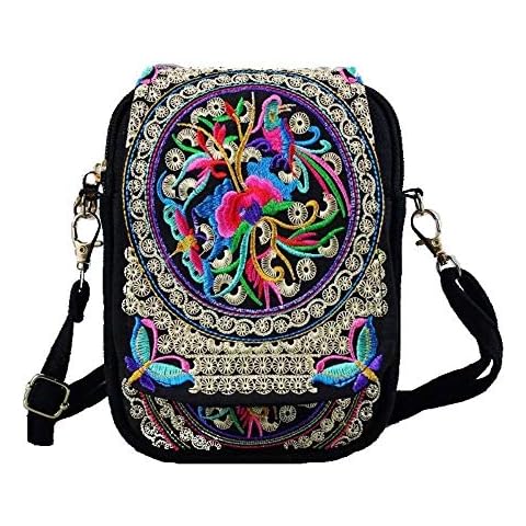 BigBigMe Multicolour Embroidered Mini Crossbody Bag Cover