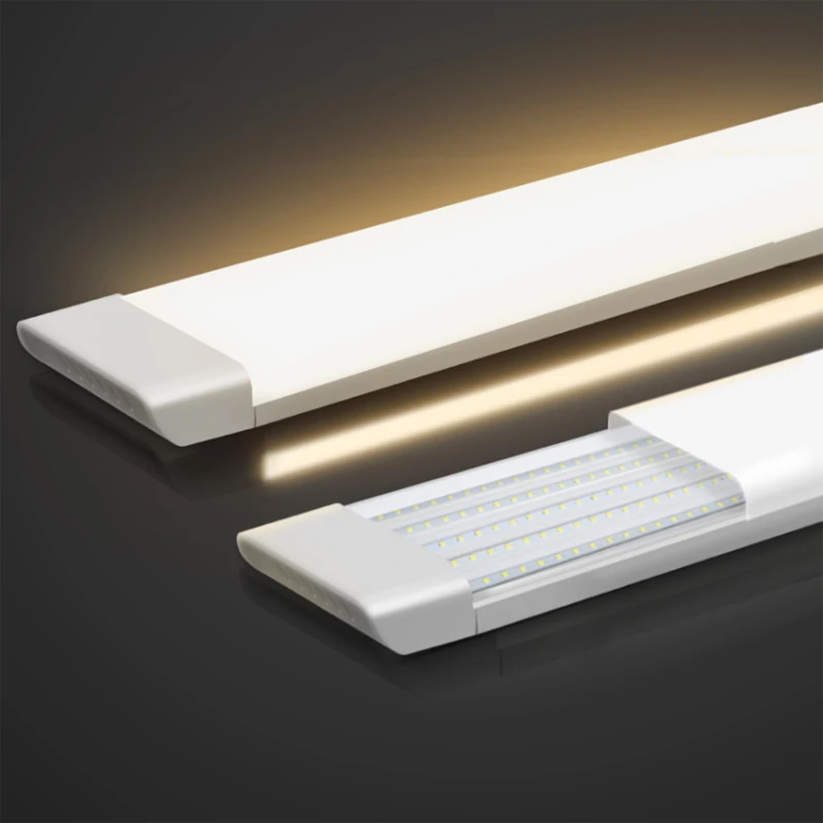 Voltix 2 Pezzi Plafoniere LED a Soffitto 54W 120cm, 5400 Lumen, Plafoniera led Soffitto, Fascio 120°, Neon LED per Esterno e Interno, Ideale per Garage, Officina, Magazzino (4000K - Luce Naturale)