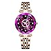 Women Watches with Bracelet Rose Gold for Lady Elegant Stainless Steel Strap Fashion Analog Creative Diamond Dial Wrist Watch (Purple 2)