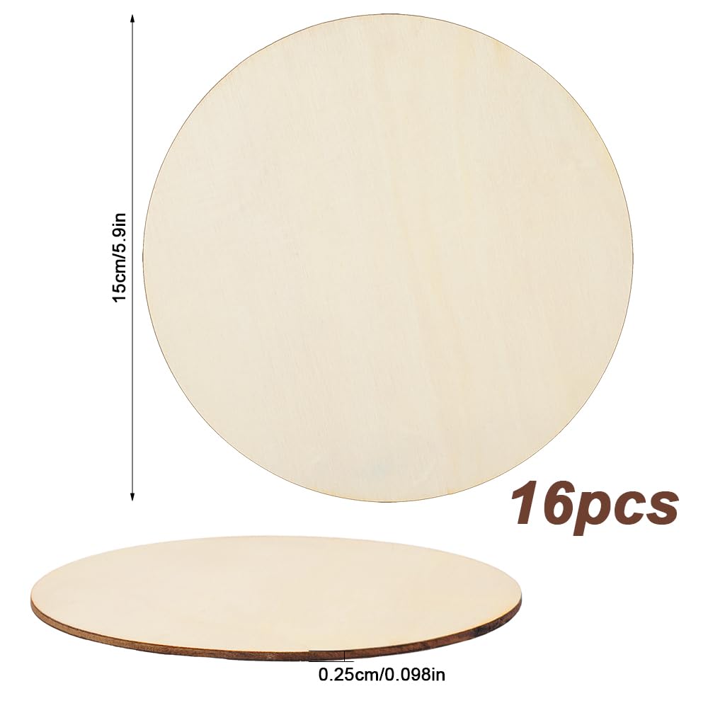 ilauke Lot de 8 disques en bois de 16 à 17 cm - Ronds - Environ 15 mm d'épaisseur - Ronds - Pour bricolage, artisanat, mariage, décoration de Noël - En bois ilauke Lot de 8 disques en bois de 16 à 17 cm - Ronds - Environ 15 mm d'épaisseur - Ronds - Pour bricolage, artisanat, mariage, décoration de Noël - En bois