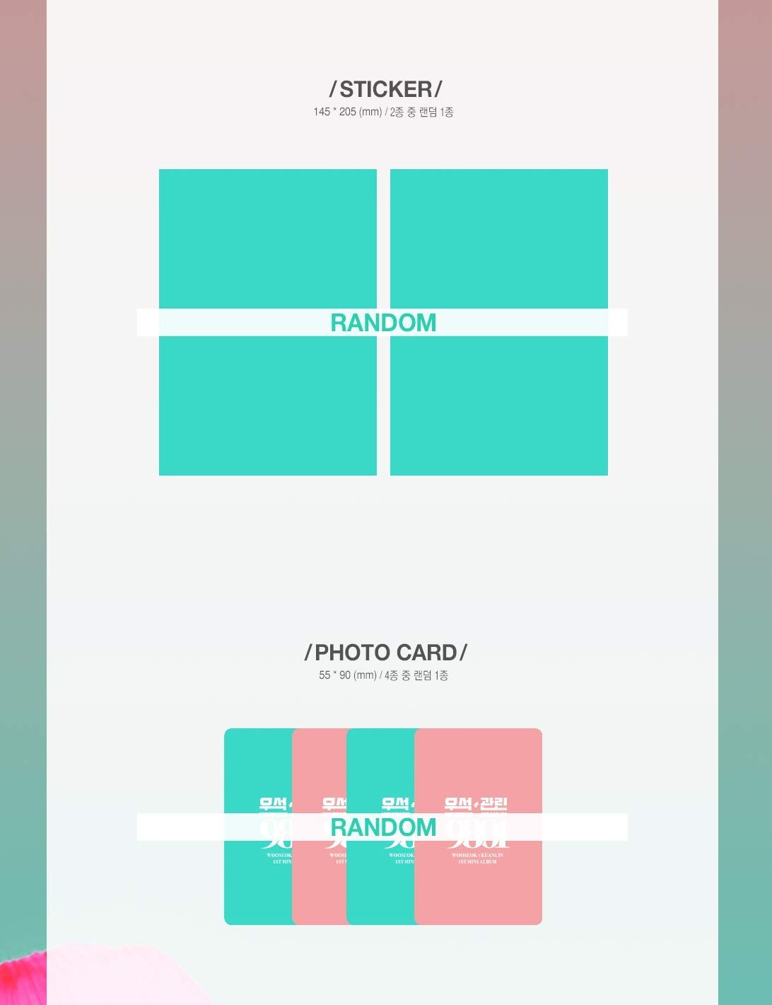 K-POP Wooseok X Kuanlin - 1. Mini Album [9801] Musik CD + Aufkleber + Fotokarte + Booklet + gefaltetes Poster + Tracking-Nummer KPOP Sealed