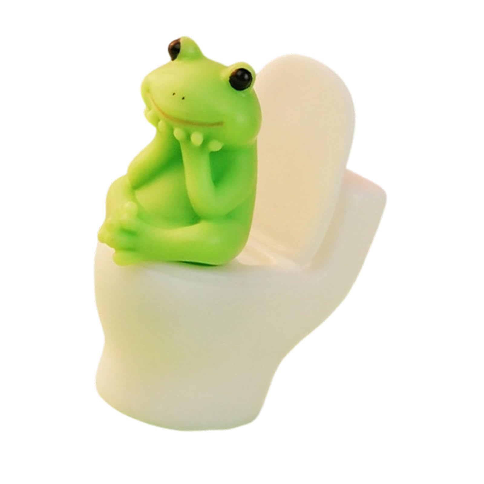 Shunzhong A Pigs/Frogs Figurine Toilet Thinking Pigs Statue Lucky Nimal Garden Statue For Microlandscape Fairys Garden Ccessories Minis Figurines