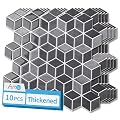 Art3d 10-Sheet Peel and Stick Backsplash Tiles, 12x12 Inch Self-Adhesive 3D Wall Tiles for Kitchen, Bathroom, Countertop - Thickened Waterproof Design (Graphite Gray)