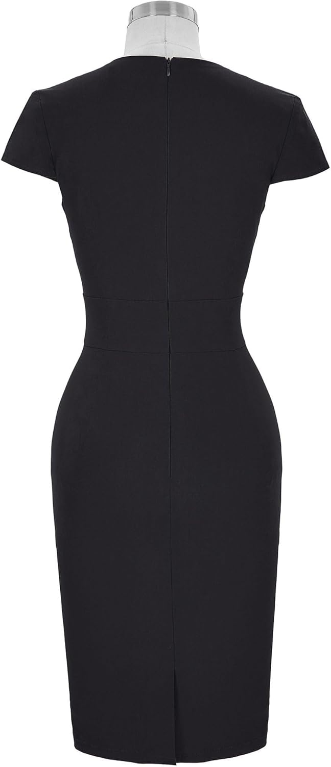 Grace Karin Womens 50s 60s Vintage Pencil Dress Bodycon Cap Sleeve Dress - Image 5
