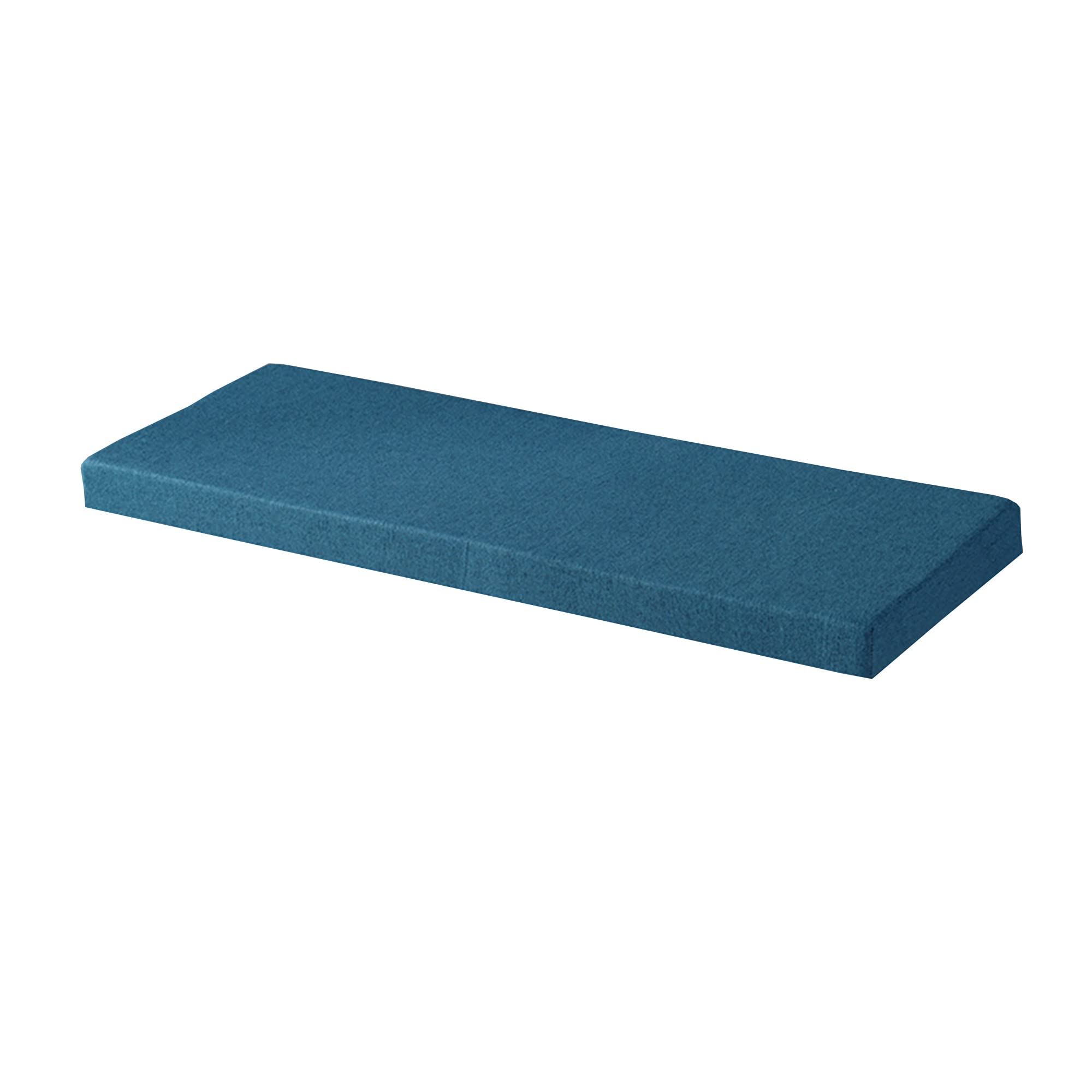 Coussin de banc de jardin bleu résistant pour soulager le dos sur les banquettes en bois dures