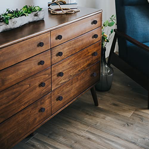 Gtkhaappy 12-Pack (6.2'' Total Length) Cabinet Handles Modern Cabinet Pulls (5" Hole Center) & 6-Pack Cabinet Knobs Black Knurled Drawer Dresser Knobs #TOP7