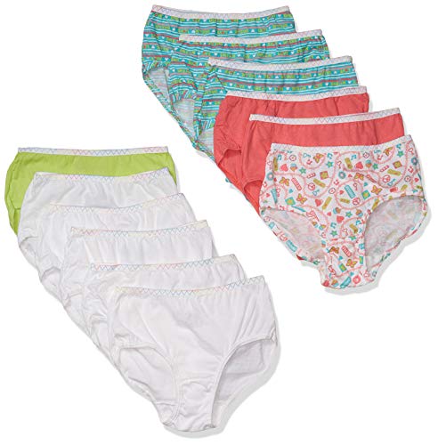 Fruit of the Loom Little Girls' Wardrobe Cotton Bikini ,Multi,4(Pack of 12)
