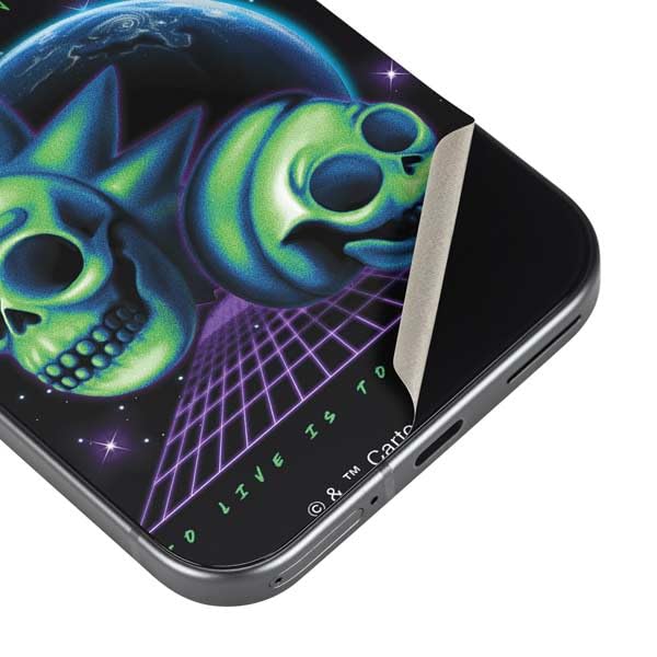 Skinit Decal Phone Skin Compatible with Google Pixel 9a - Officially Licensed Adult Swim Rick and Morty Neon Skulls Design