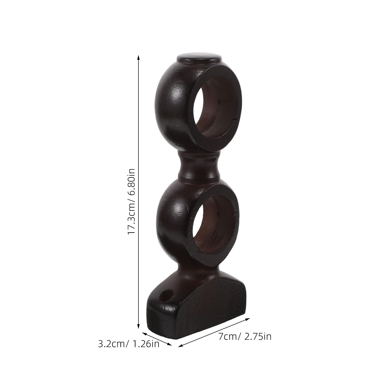Supporto Bastone Tenda Doppio da Parete 2 Pezzi Legno Coffee