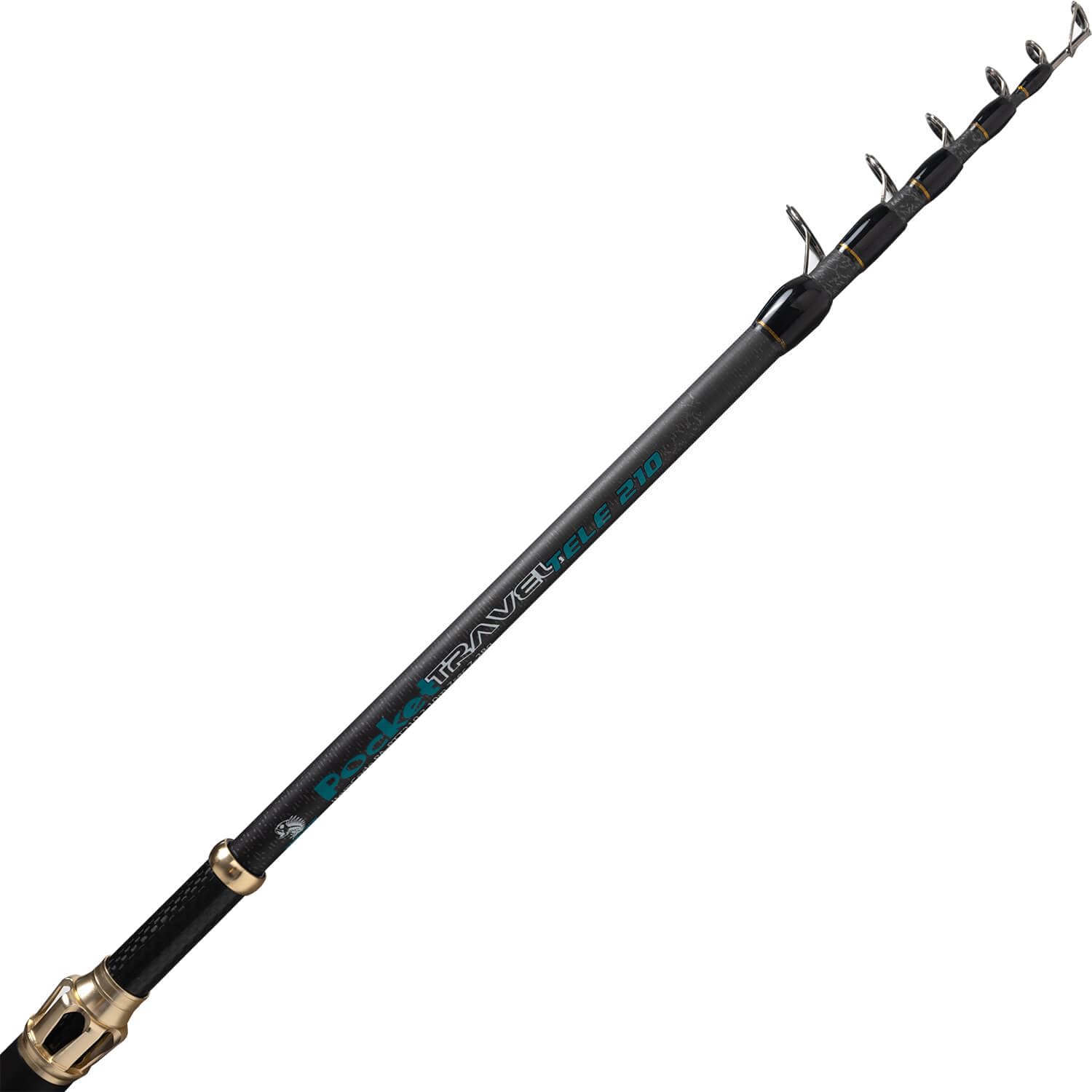 Teleskoprute Reiserute 2,10m 7-28g – Spinnrute Angelrute Carbon 136g, 44 cm Packmaß - für Barsch Forelle Döbel Hecht, ideal für Reise, Streetfishing & Spinnfischen