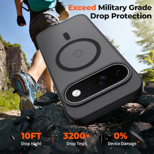Image of SUPFINE Magnetic for Google Pixel 11 Case - Black | With Screen Protector,Translucent Matte,Built-in Magnets,Military Grade Drop Protection,Shockproof Phone Cover