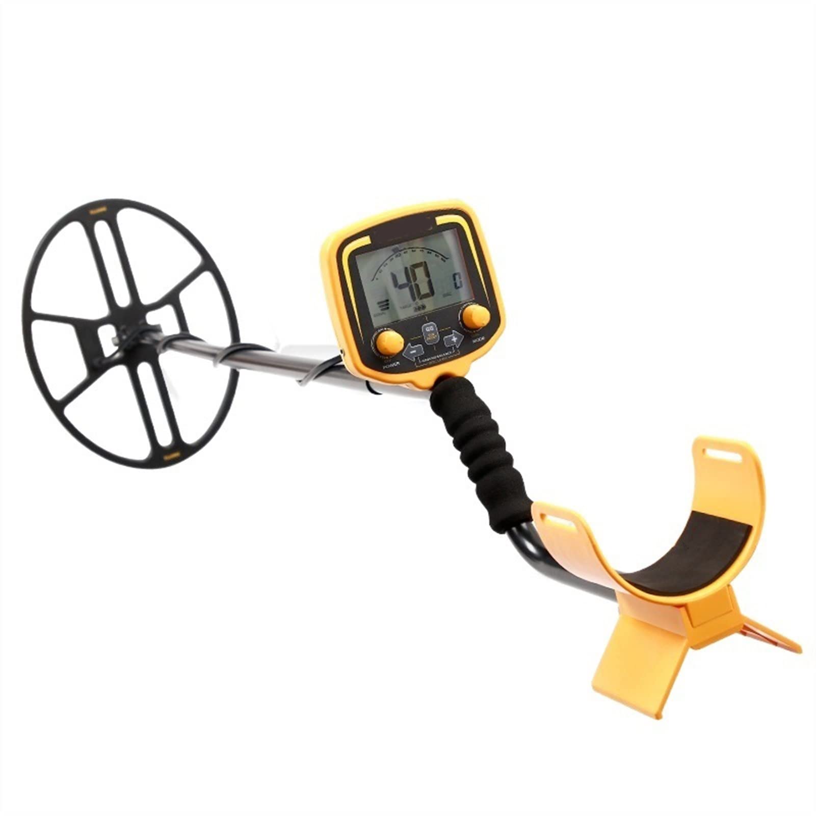 Detektor metali podziemny detektor złota wodoodporna metalowa detekcja cewki igły wskaźnik polowania ze skarbami LCD Wyświetl zasilanie 9V Ergonomiczny uchwyt(Yellow Big Coil)