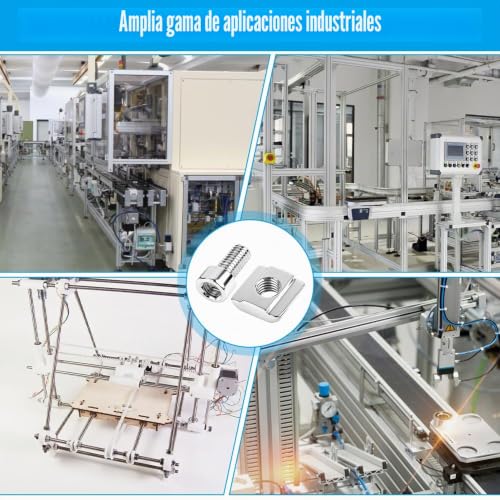 Miniatura 7 de 50 Piezas De Tuercas En T M5 T-Nuts Con 50 Con Tornillo, Tuerca Deslizante Serie 2020 M5, T-Slot Bolts, T Tuerca De Acero Carbono Para Ranura De Extrusión De Perfil De Aluminio 2020 Series
