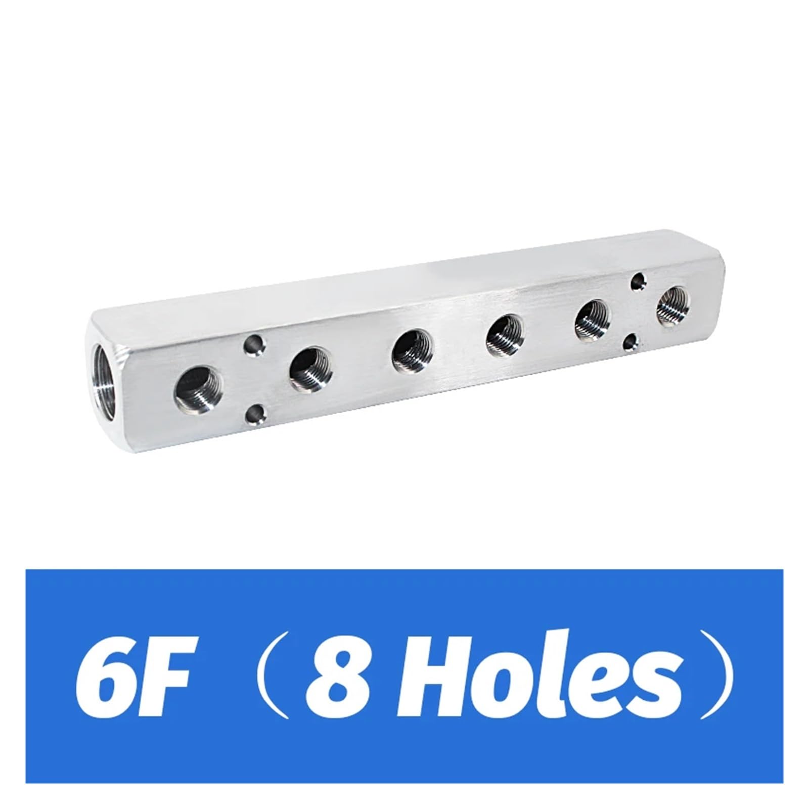 Sistema de lubricación de válvulas Separador de Acero Inoxidable 1/2 "PT Puerto roscado 2 3 4 5 6 7 8 9 10 vías 1/2 Conector de distribución de colector de Aire neumático(6 Way 8 Holes)