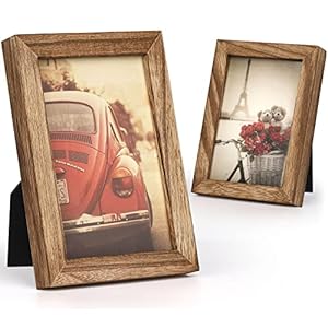 4×6 Picture Frames Photo Display for Tabletop Display Wall Mount Solid Wood High Definition Glass Photo Frame Pack of 2