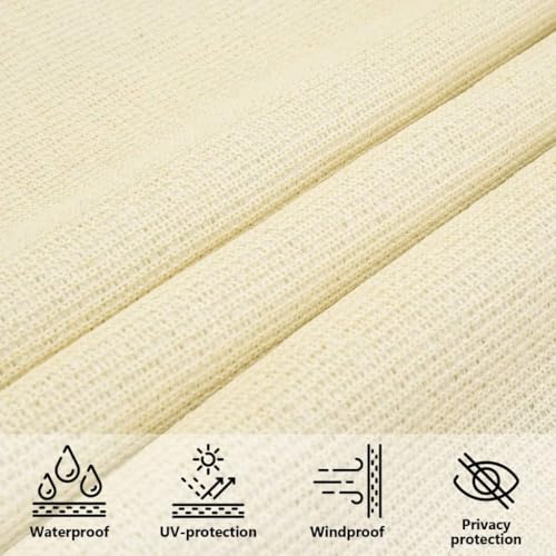 vidaXL Sonnensegel Sonnenschutz Windschutz Sonnendach UV Schutz Sonnenschutzsegel Schattenspender Garten Terrasse Balkon 160g/m&sup2; Creme 4x5m HDPE