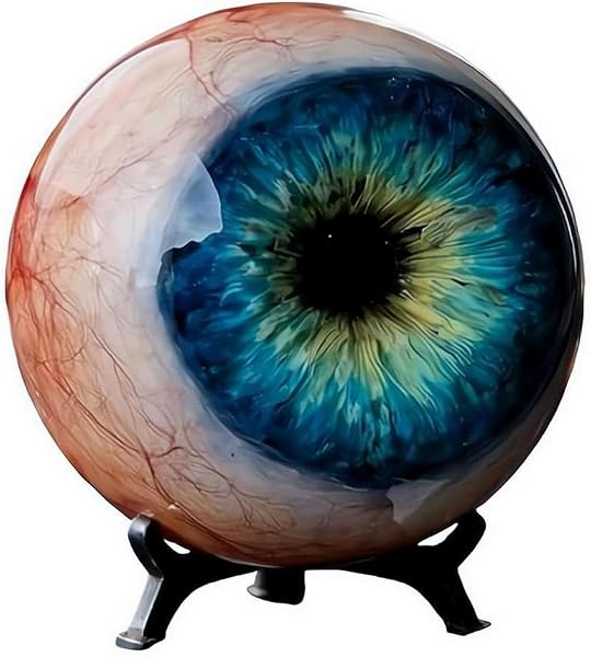 Hyper-Realistic Monster Eye Decor, Scary Realistic Eyeball Ornament, Dark Fantasy Artwork for Desk Bookshelf, Eerie Illusion, Unique Gothic Gift for Horror Fans (Blue) - 1