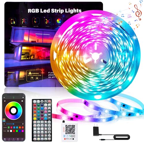 Image of Ledagic Led Lights for Bedroom 32.8FT 300Leds RGB Led Strip Lights Music Sync Color Changing, Dimmable Led Light Strip with Remote App Control, Super Bright Led Tape Light Room Home Gaming Accessories
