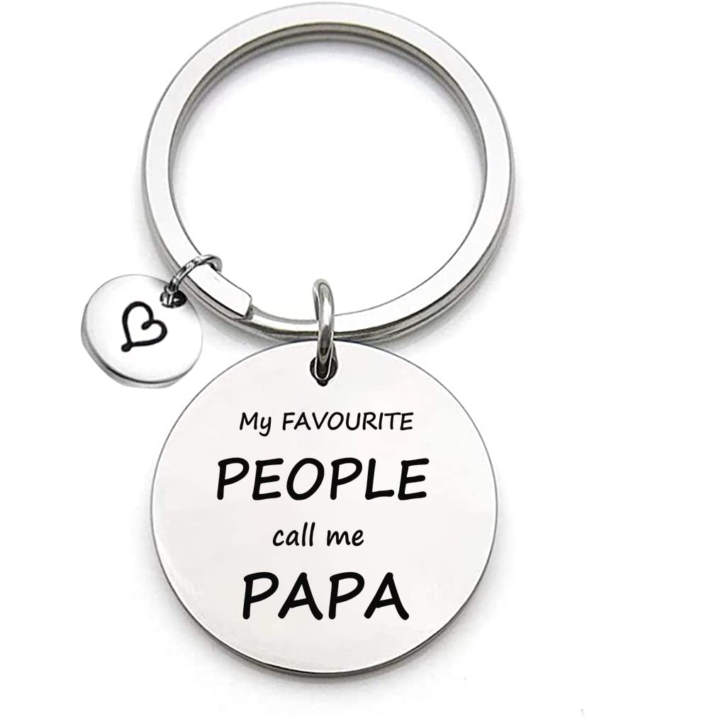Tecreo Men's Silver Papa Gift My Favorite People Call Me Papa Key Chain Best Papa Ever Present Father's Day .Gift Dad Grandpa Birthday Gift Personalized Gift