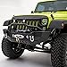 Restyling Factory-Rock Crawler Front Bumper With Fog Lights Hole & Built In Winch Plate Black Textured for 07-18 Jeep Wrangler JK