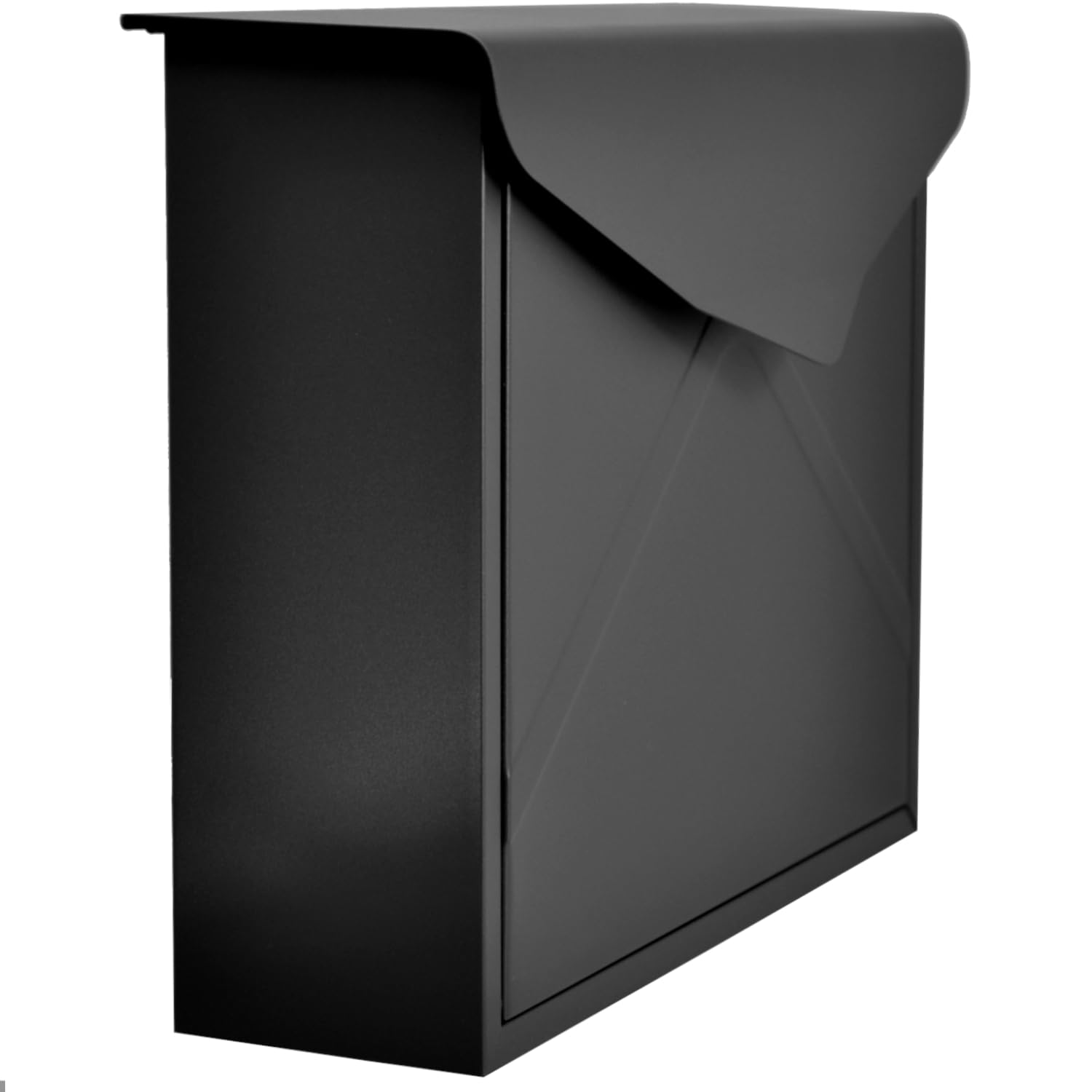 Buzón de diseño de Pared sin Tubo para periódicos | Negro mate RAL 9017, adecuado para A4/C4