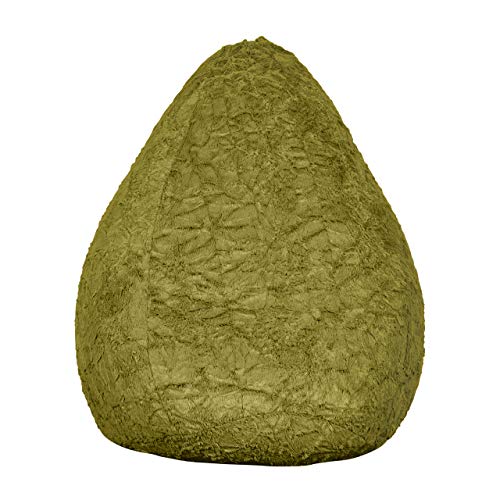 Lumaland Luxury Fluffy Sitzsack stylischer Webplüsch Beanbag 120L Füllung verschiedene Farben Grün - 2