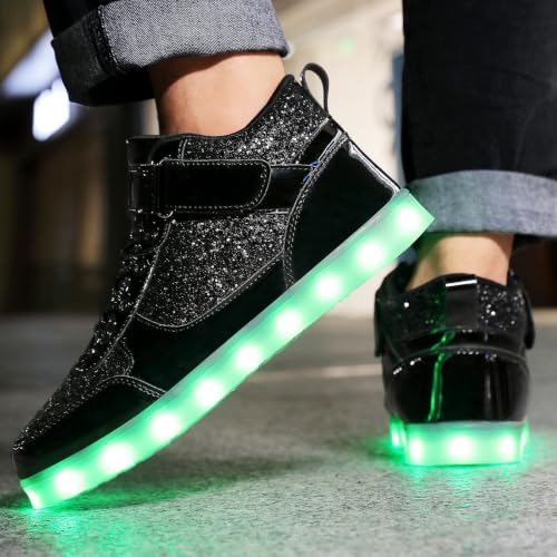 Image of JEVRITE Unisex LED Light Up High Top Sneakers - USB Charging for Women & Men - Couples Shoes