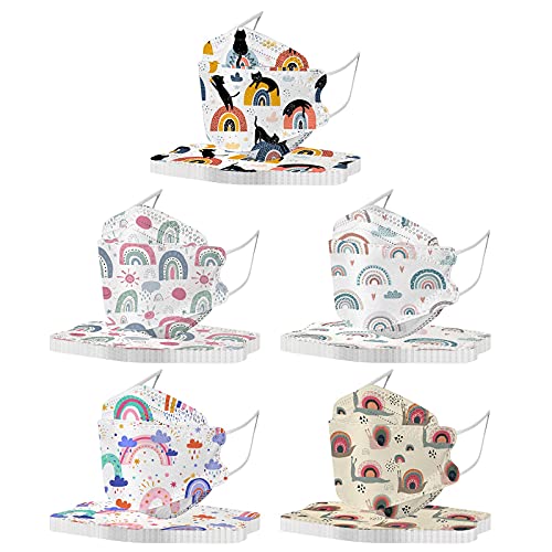 MaNMaNing 50 Piezas Niños Mascarillas Infantil Tipo Pez Dibujos Animados para Actividades Aire Libre Escuela Fiesta MaNMaNing-CKT9