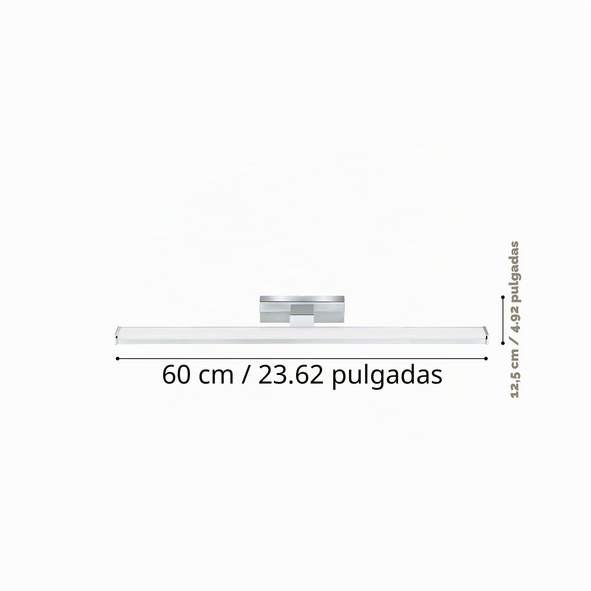 Eglo LED Aplique de Pared Pandella 1, Lámpara de Espejo LED de Aluminio | Lámpara de baño cromada, plata, blanca, lámpara LED resistente a la humedad, blanco neutro, IP44, L 60 cm
