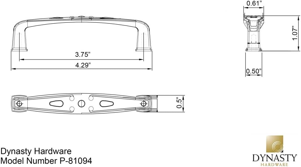 Dynasty Hardware P-81094-10B-25PK Cabinet Hardware 3-3/4-Inch Center to Center Pull, Oil Rubbed Bronze, 25-Pack