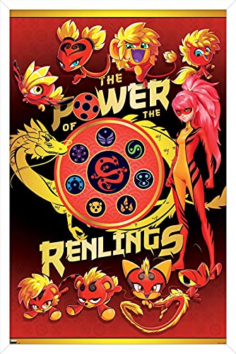 Trends International Miraculous: Shanghai - The Power of The Renlings Wall Poster, 14.725" x 22.375", White Framed Version