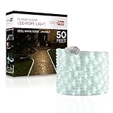 UltraPro LED Rope Lights, 50ft Classic Clear Rope, Cool White Light 5000K, Indoor/Outdoor, Flexible, Linkable, Durable, Rope Lights Outdoor, 54846